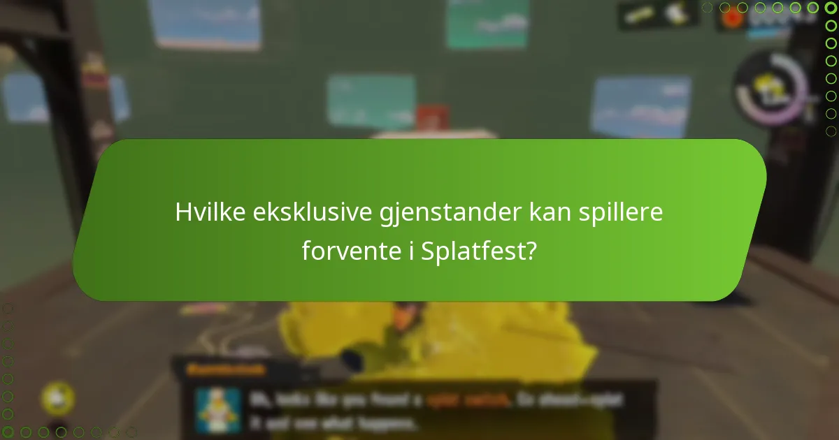 Hvilke samlerobjekter er tilgjengelige under Splatfest?